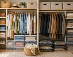 Система хранения одежды по сезонам без перегруза