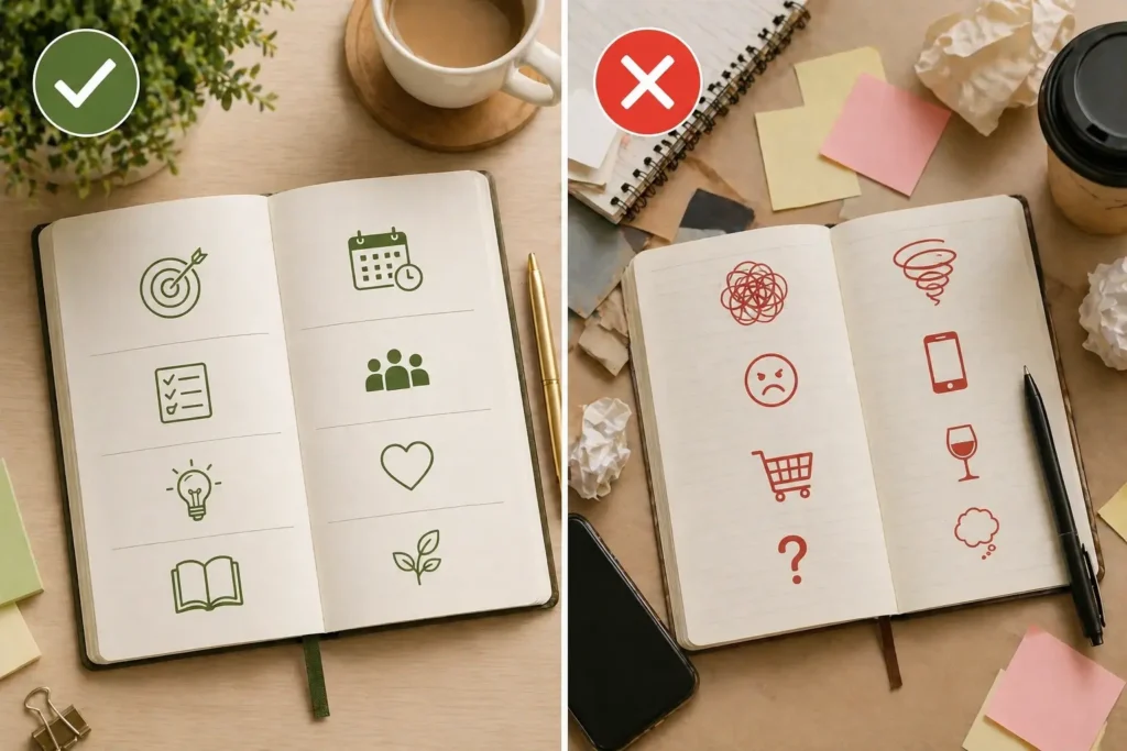 Что записывать в ежедневник, а что не нужно