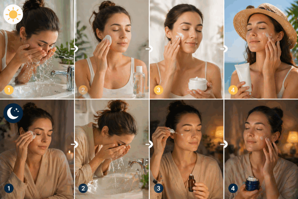 Простая схема ухода утром и вечером